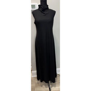 Whimsigoth Vince Camuto Black Sheer Mock Neck Maxi Dress Small Ethereal Romantic